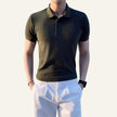 Men's Ribbed Knit Polo Shirt Bourton