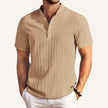 Pleated Mandarin Collar Shirt - Richelieu