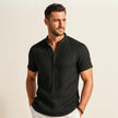 Pleated Mandarin Collar Shirt - Richelieu