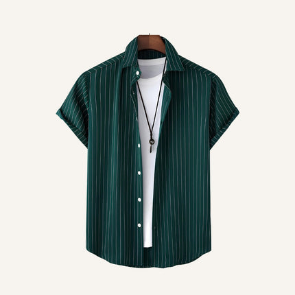 Men’s Old Money Striped Green Shirt – Nautic