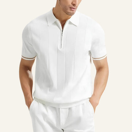 Men's Half-Zip Polo Shirt Old Money Valence