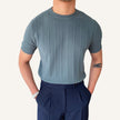 Men's Textured Knit Old Money T-Shirt Belgrano