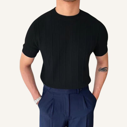 Men's Textured Knit Old Money T-Shirt Belgrano