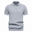 LuxeWeave Men’s Textured Knit Polo Shirt