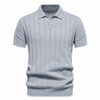 LuxeWeave Men’s Textured Knit Polo Shirt