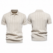 LuxeWeave Men’s Textured Knit Polo Shirt