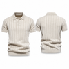 LuxeWeave Men’s Textured Knit Polo Shirt