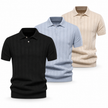 LuxeWeave Men’s Textured Knit Polo Shirt