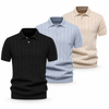 LuxeWeave Men’s Textured Knit Polo Shirt