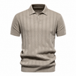 LuxeWeave Men’s Textured Knit Polo Shirt