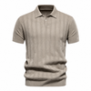 LuxeWeave Men’s Textured Knit Polo Shirt