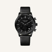 Men's Black Leather Watch - Luxemiro
