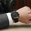 Men's Black Leather Watch - Luxemiro