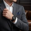 Men's Black Leather Watch - Luxemiro