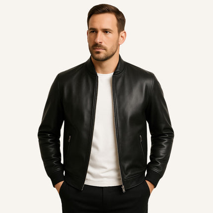 Men's Leather Jacket - Gran Nero