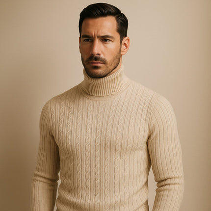 Men's Old Money High Collar Sweater - Rizzo