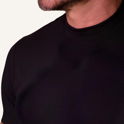 Men’s Ribbed High-Neck T-Shirt – Clarence