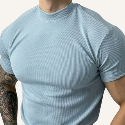 Men’s Ribbed High-Neck T-Shirt – Clarence
