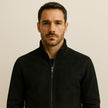 Men's Suede High-Collar Jacket - Monet