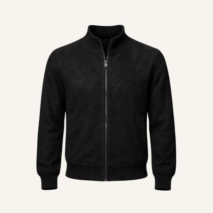 Men's Suede High-Collar Jacket - Monet