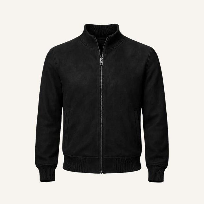 Men's Suede High-Collar Jacket - Monet