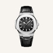 Men's Black Leather Watch - Luxe