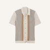 Striped Knit Polo Shirt - Montelle