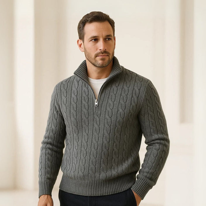 Men's High Collar Half-Zip Sweater Fontaine