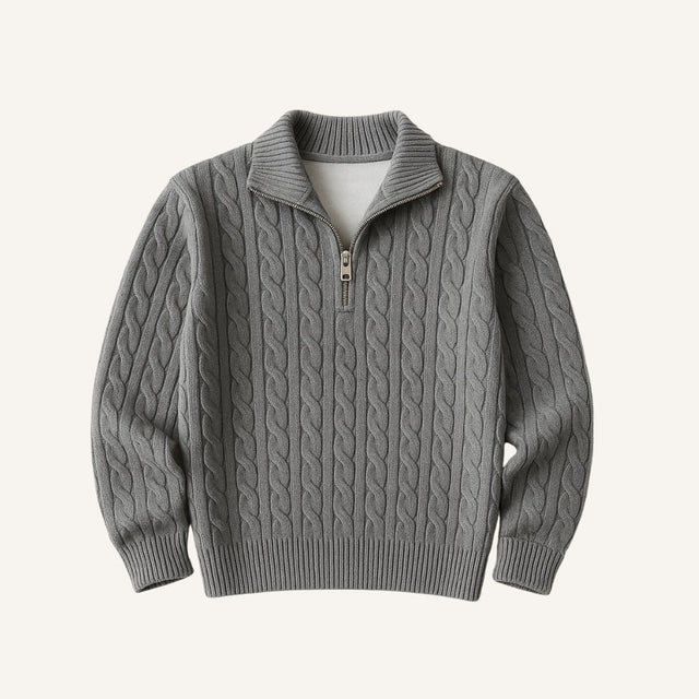 Men's High Collar Half-Zip Sweater Fontaine