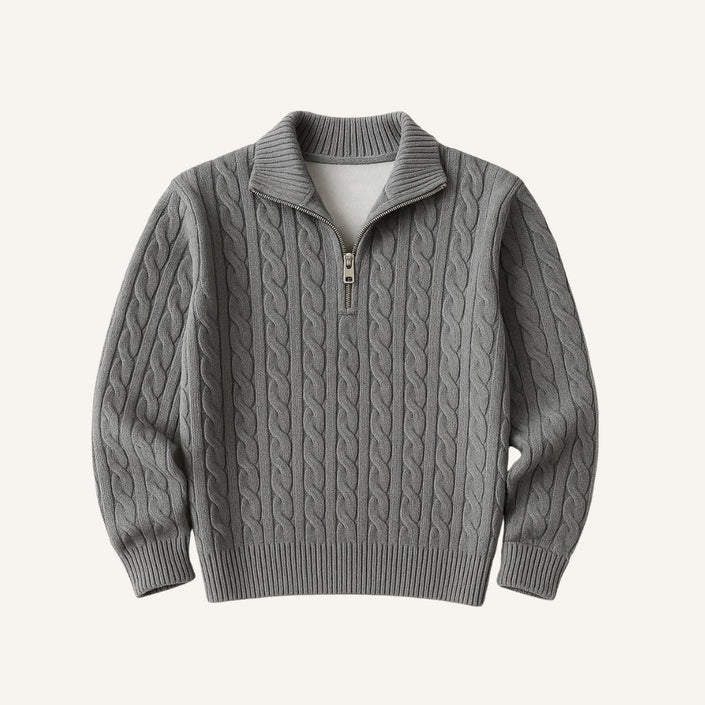 Men's High Collar Half-Zip Sweater Fontaine