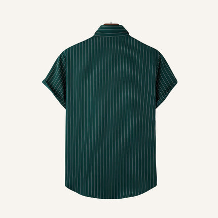Men’s Old Money Striped Green Shirt – Nautic